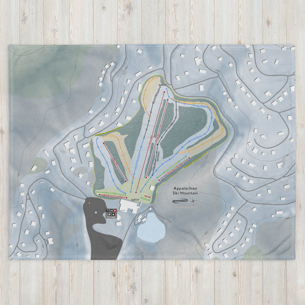 Appalachian Ski Mountain, North Carolina Ski Resort Map Blanket
