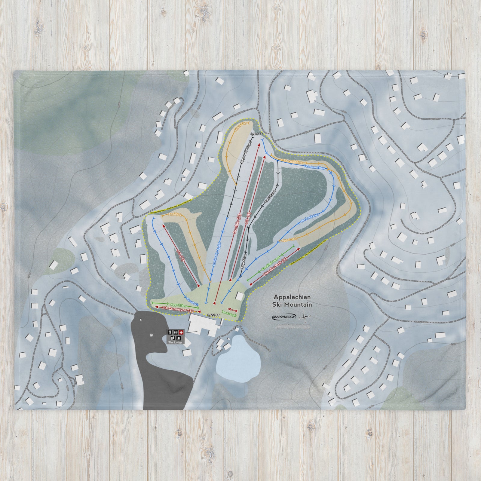 Appalachian Ski Mountain, North Carolina Ski Resort Map Blanket