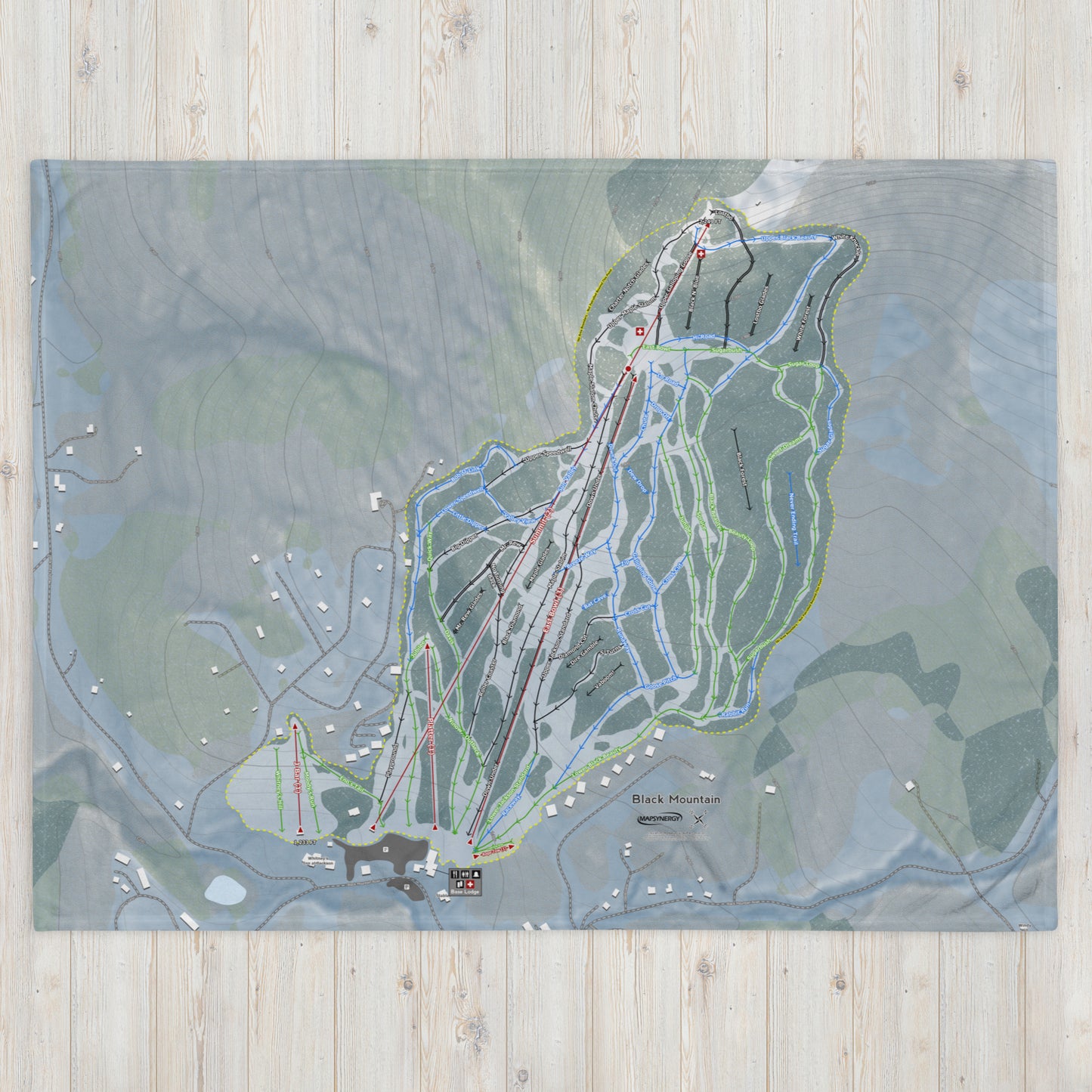 Black Mountain, New Hampshire Ski Resort Map Blanket