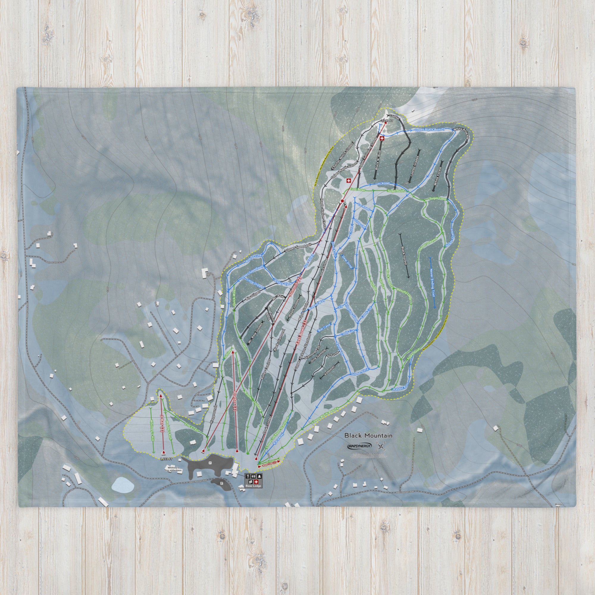 Black Mountain, New Hampshire Ski Resort Map Blanket
