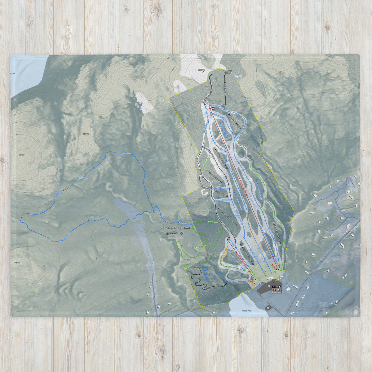 Camden Snow Bowl, Maine Ski Resort Map Blanket