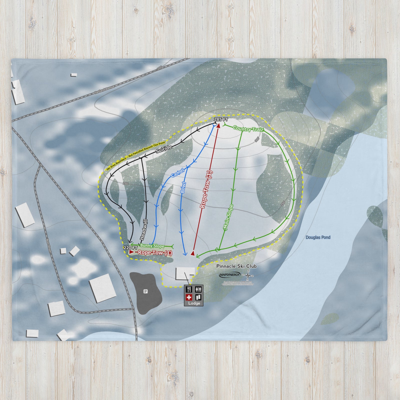 Pinnacle Ski Club, Maine Ski Resort Map Blanket