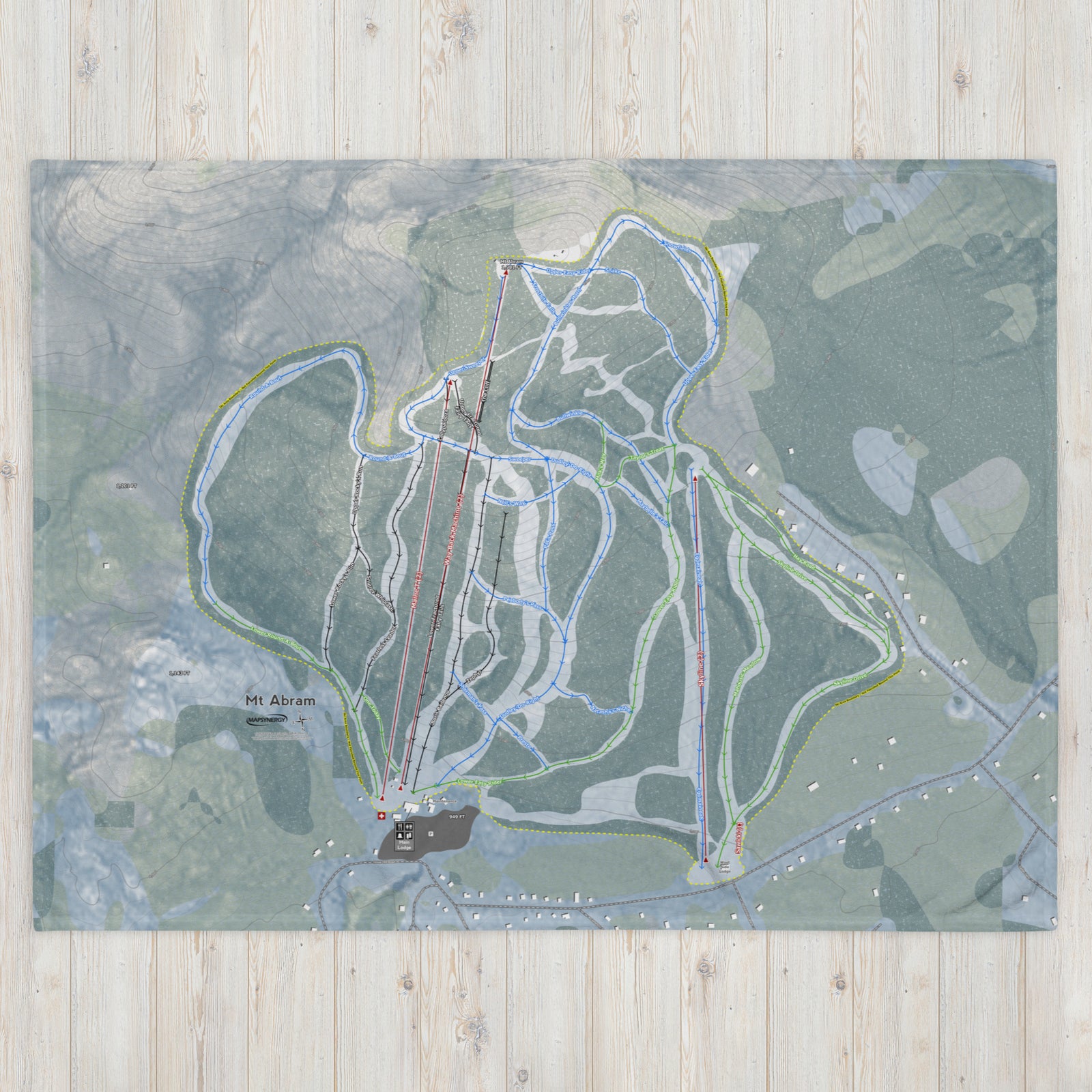 Mt Abram, Maine Ski Resort Map Blanket