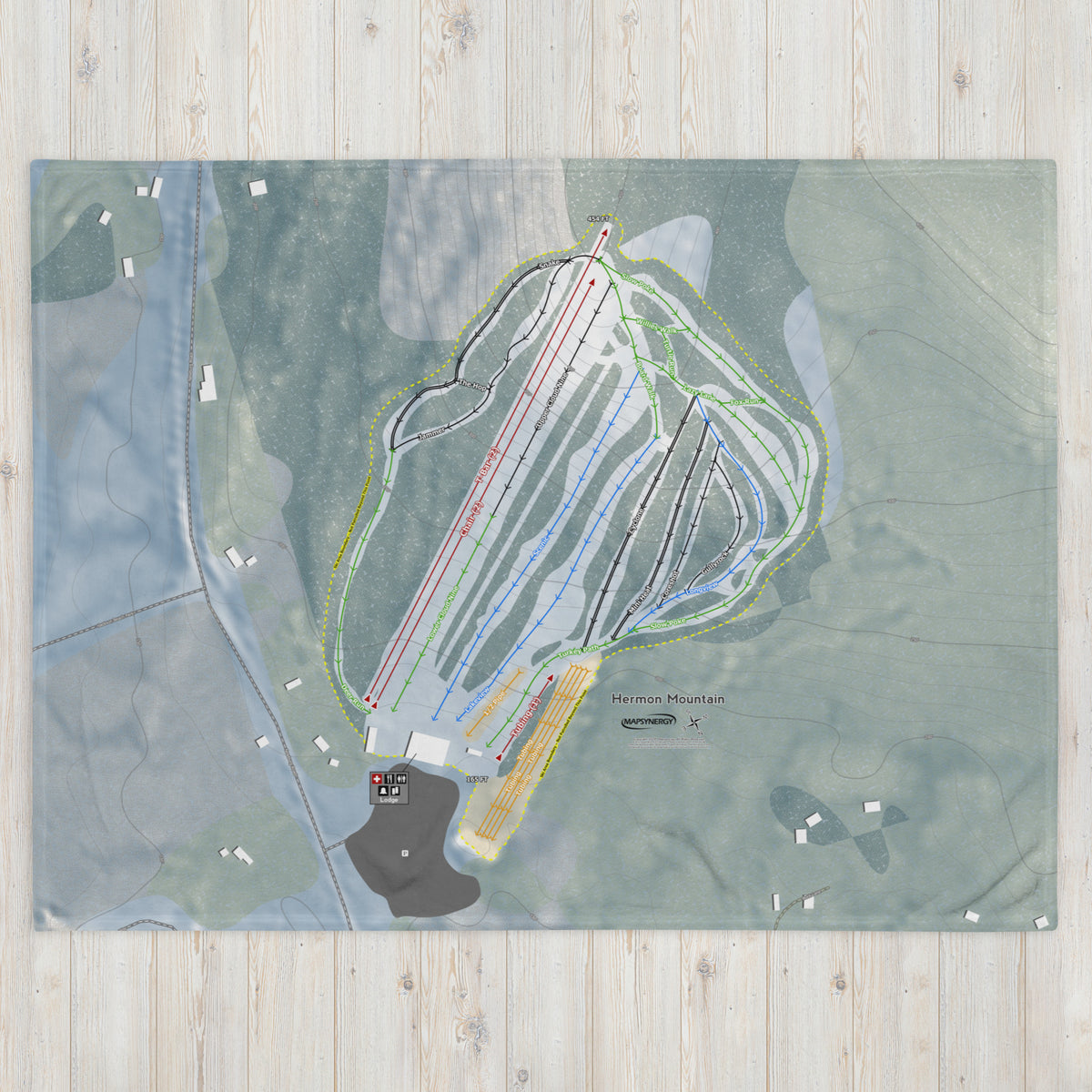Hermon Mountain, Maine Ski Resort Map Blanket