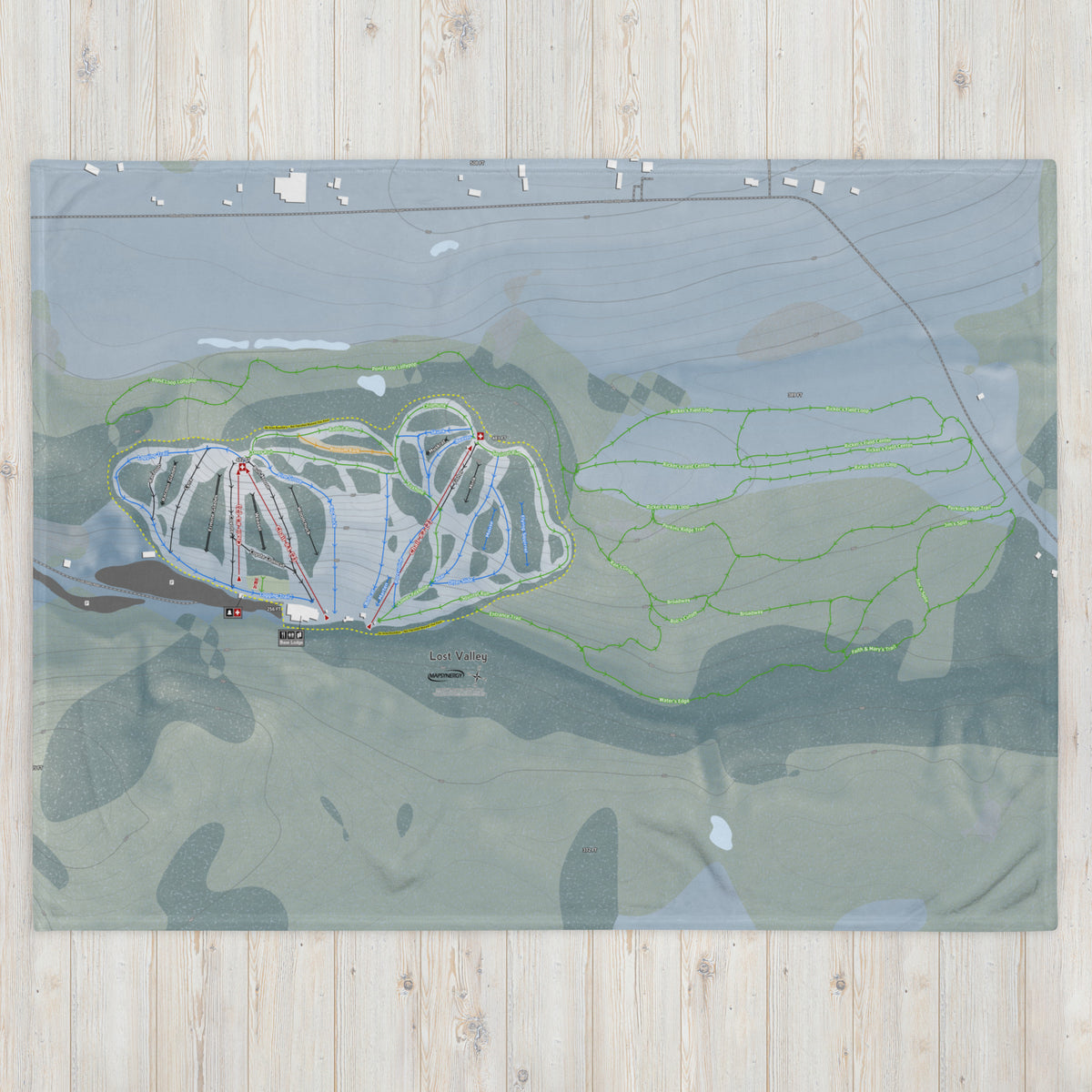 Lost Valley, Maine Ski Resort Map Blanket