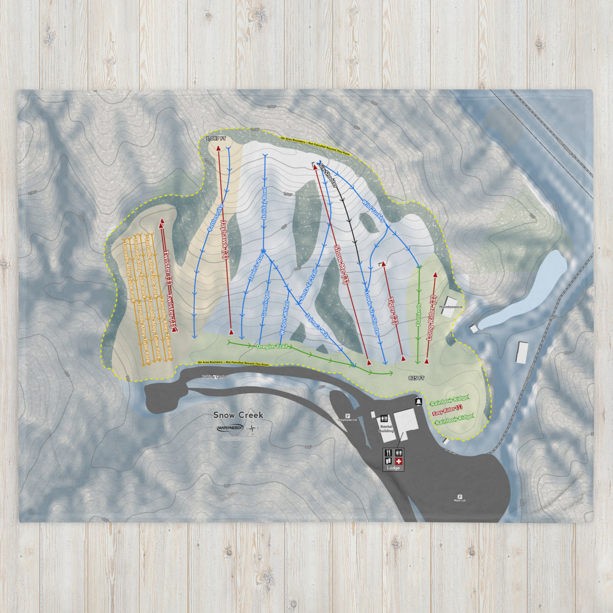 Snow Creek, Missouri Ski Resort Map Blanket