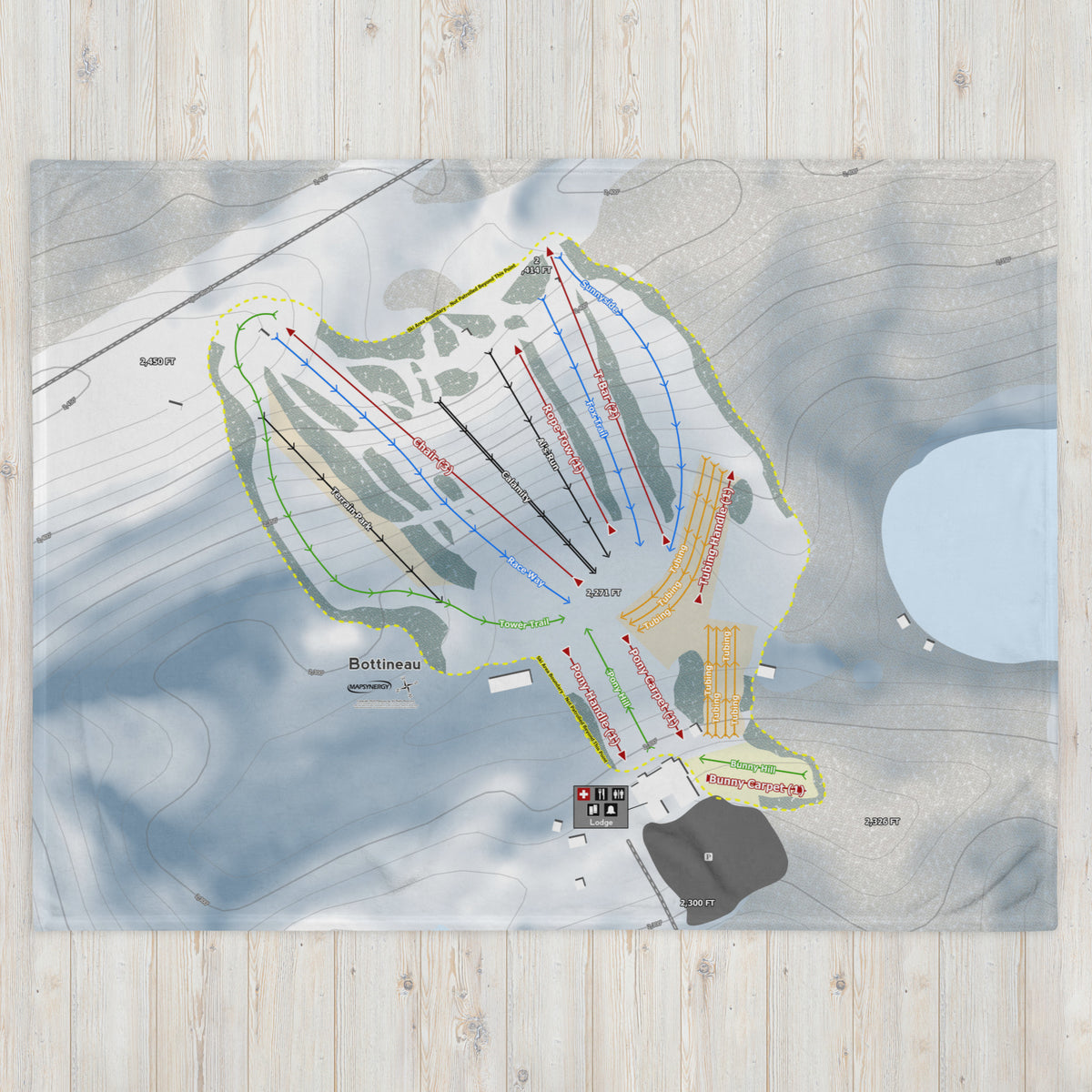 Bottineau, North Dakota Ski Resort Map Blanket