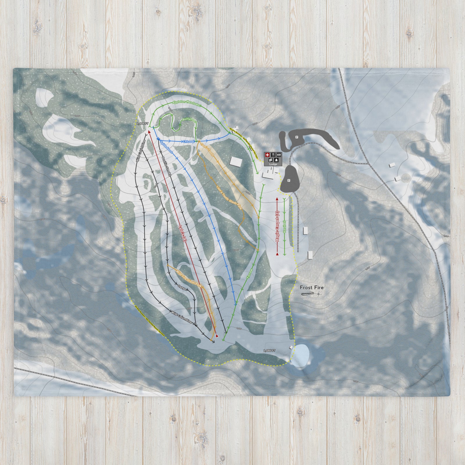 Frost Fire, North Dakota Ski Resort Map Blanket