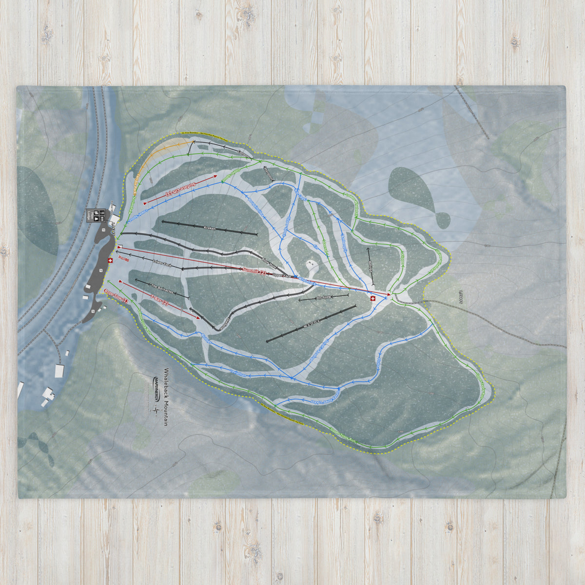 Whaleback Mountain, New Hampshire Ski Resort Map Blanket