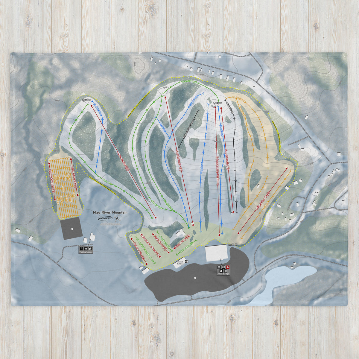 Mad River Mountain, Ohio Ski Resort Map Blanket