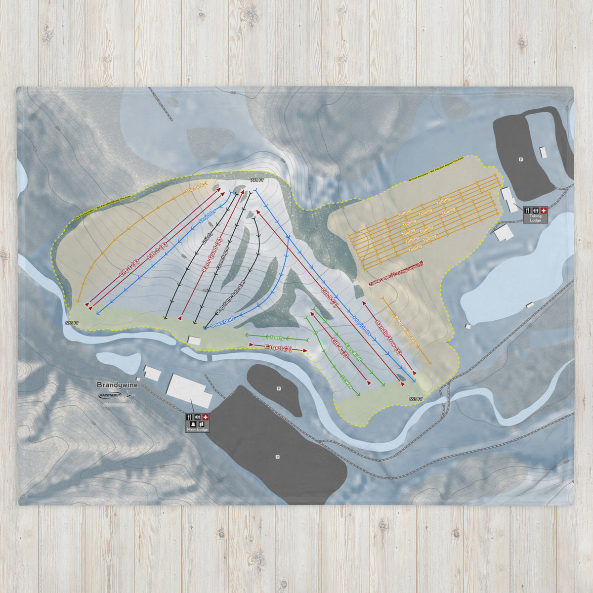 Brandywine, Ohio Ski Resort Map Blanket