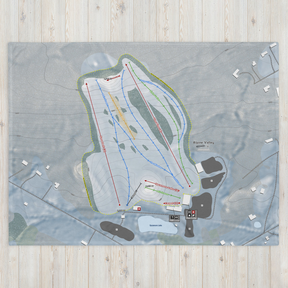 Alpine Valley, Ohio Ski Resort Map Blanket