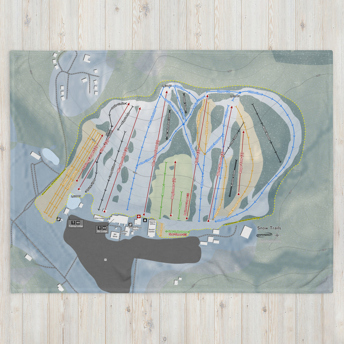 Snow Trails, Ohio Ski Resort Map Blanket