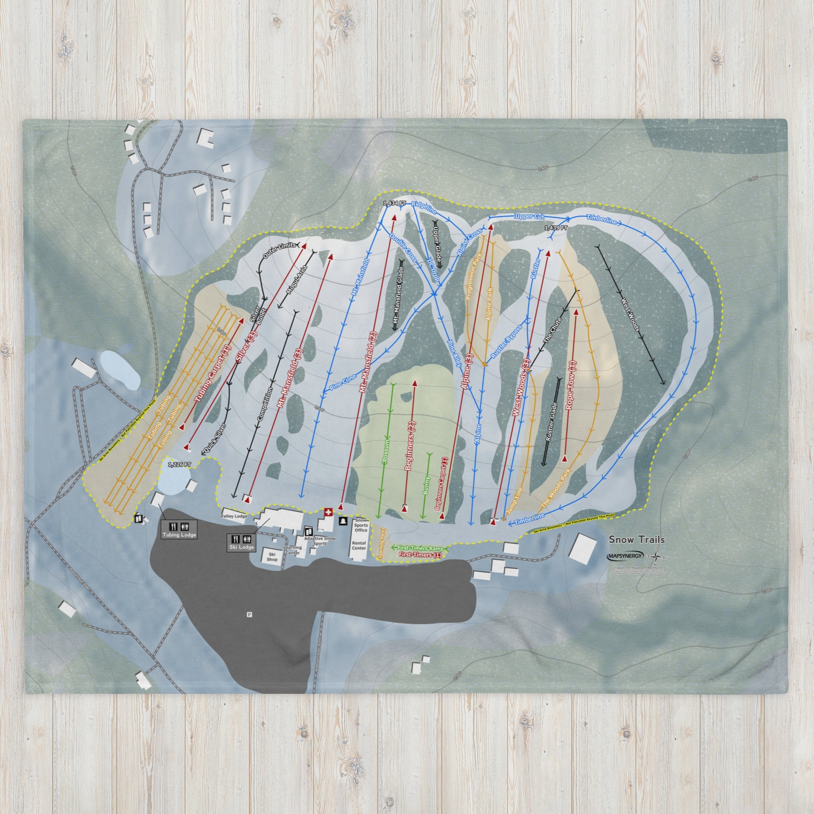 Snow Trails, Ohio Ski Resort Map Blanket
