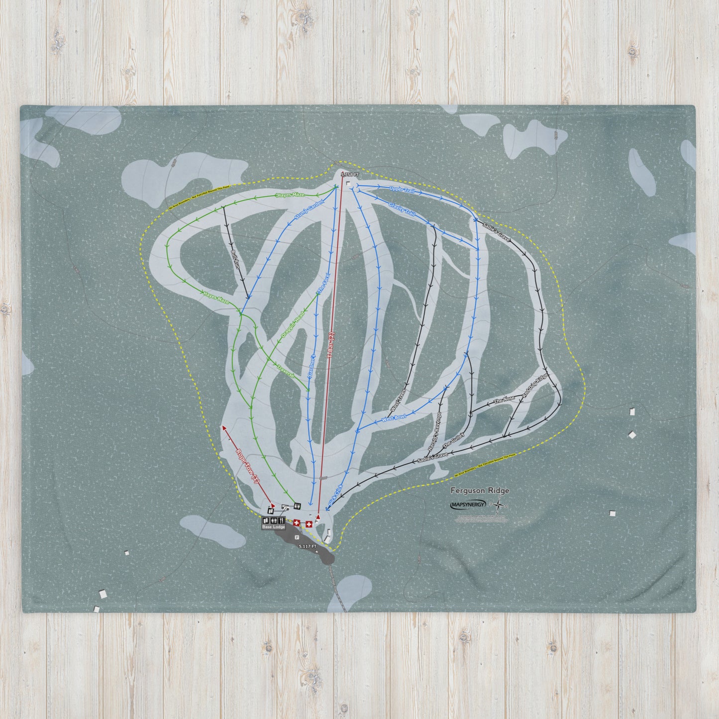 Ferguson Ridge, Oregon Ski Resort Map Blanket