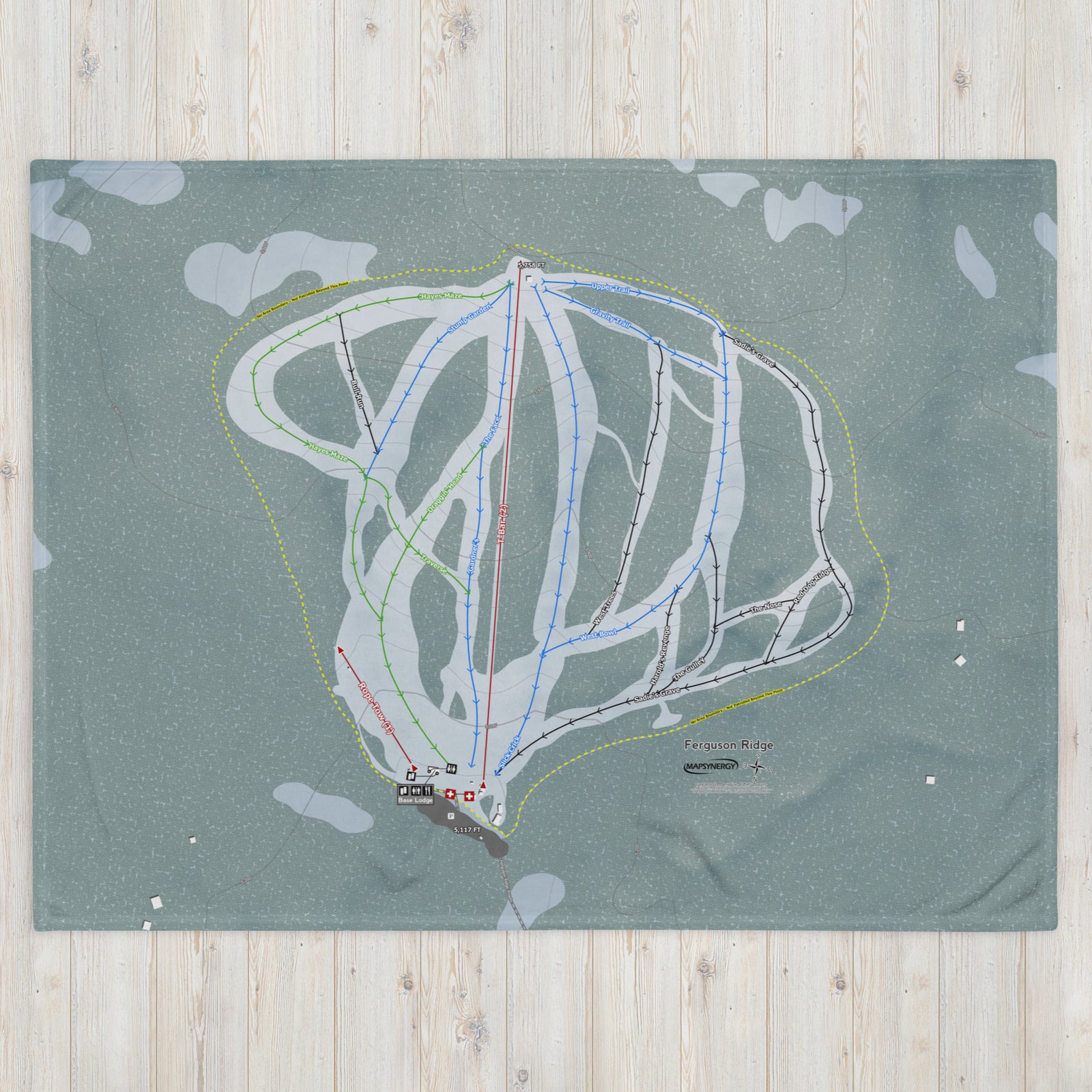 Ferguson Ridge, Oregon Ski Resort Map Blanket