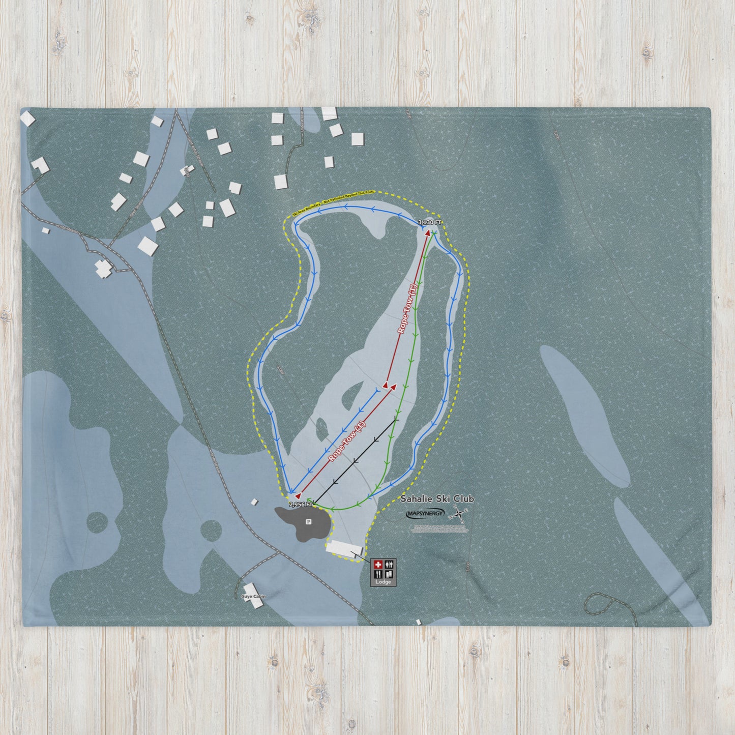 Sahalie Ski Club, Washington Ski Resort Map Blanket