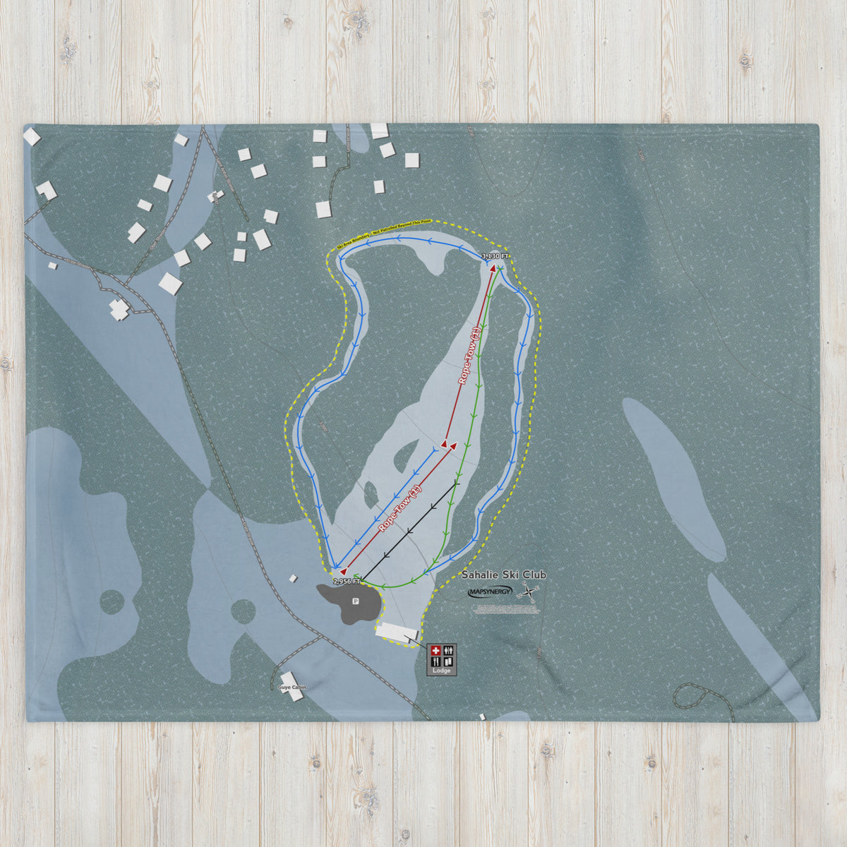 Sahalie Ski Club, Washington Ski Resort Map Blanket