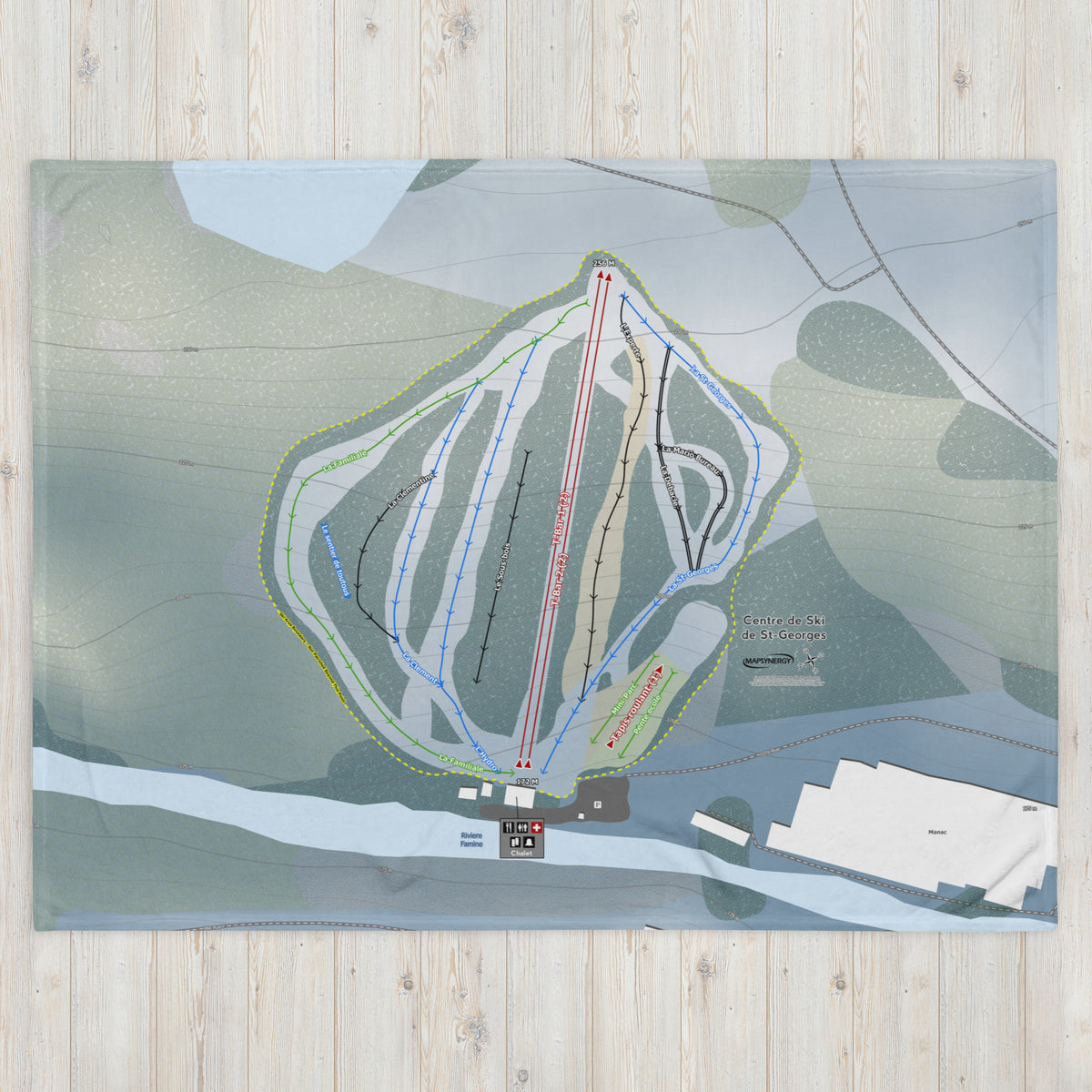 Centrede Skide St, Quebec Ski Resort Map Blanket