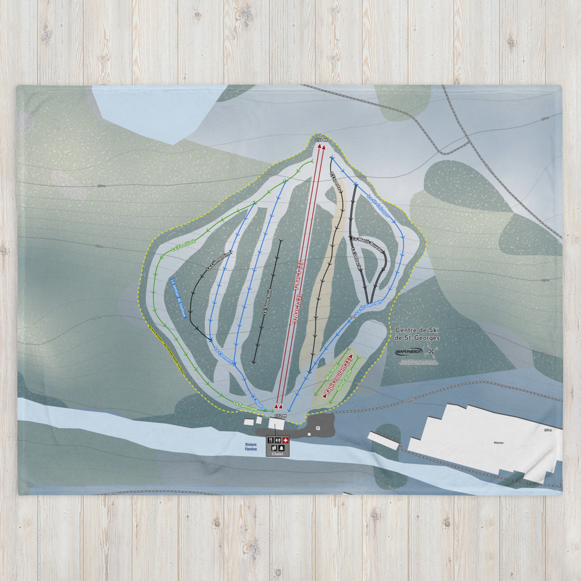 Centrede Skide St, Quebec Ski Resort Map Blanket