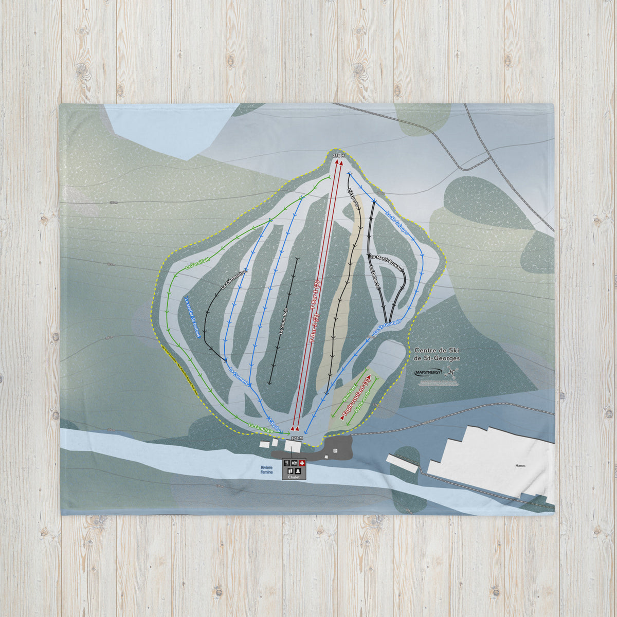 Centrede Skide St, Quebec Ski Resort Map Blanket