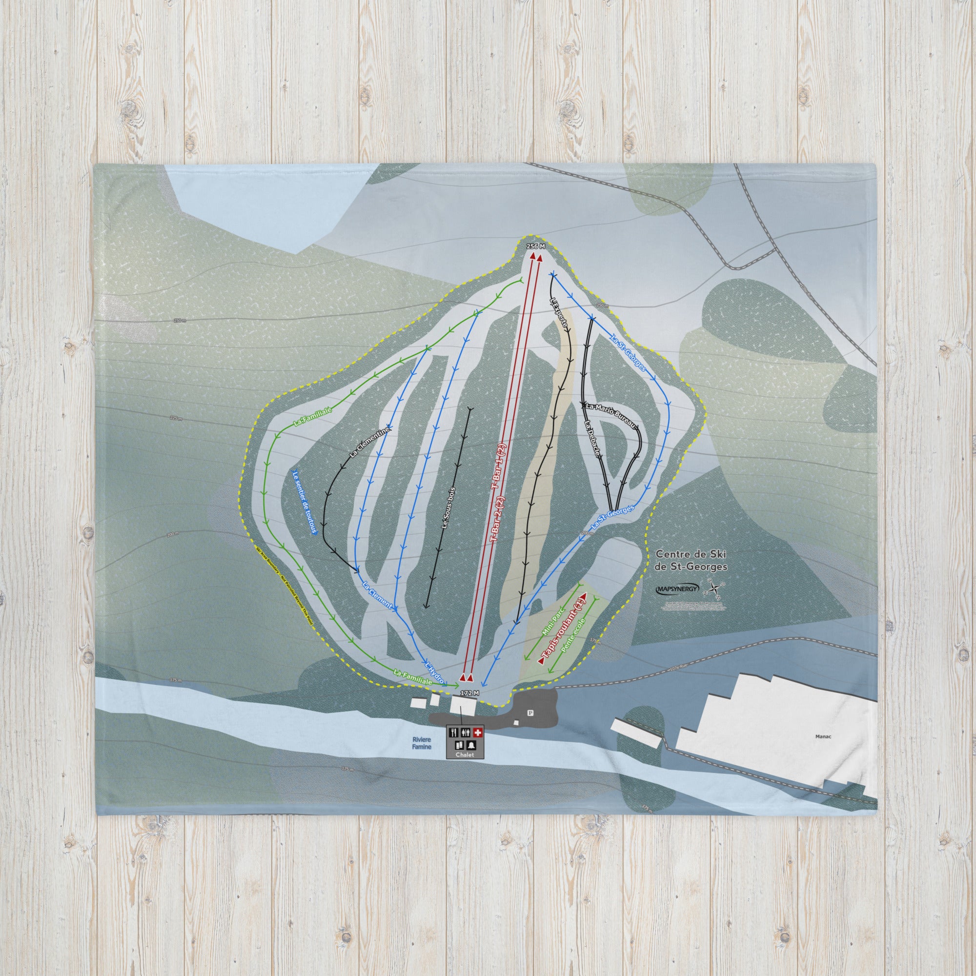 Centrede Skide St, Quebec Ski Resort Map Blanket