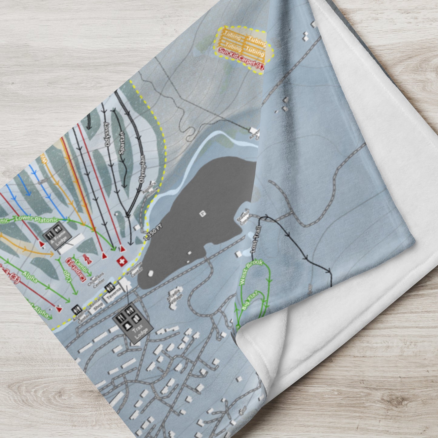 GREEK PEAK, NEW YORK SKI RESORT MAP BLANKET - Powderaddicts