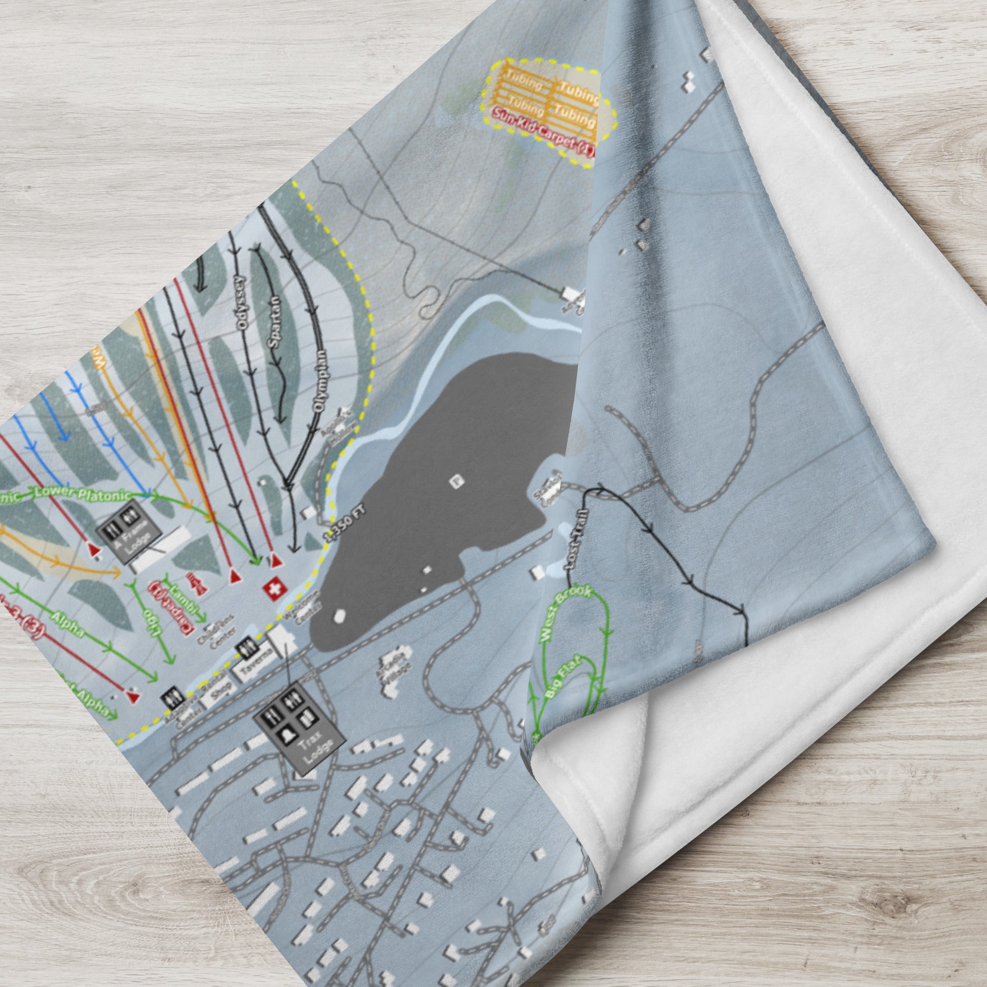 GREEK PEAK, NEW YORK SKI RESORT MAP BLANKET - Powderaddicts
