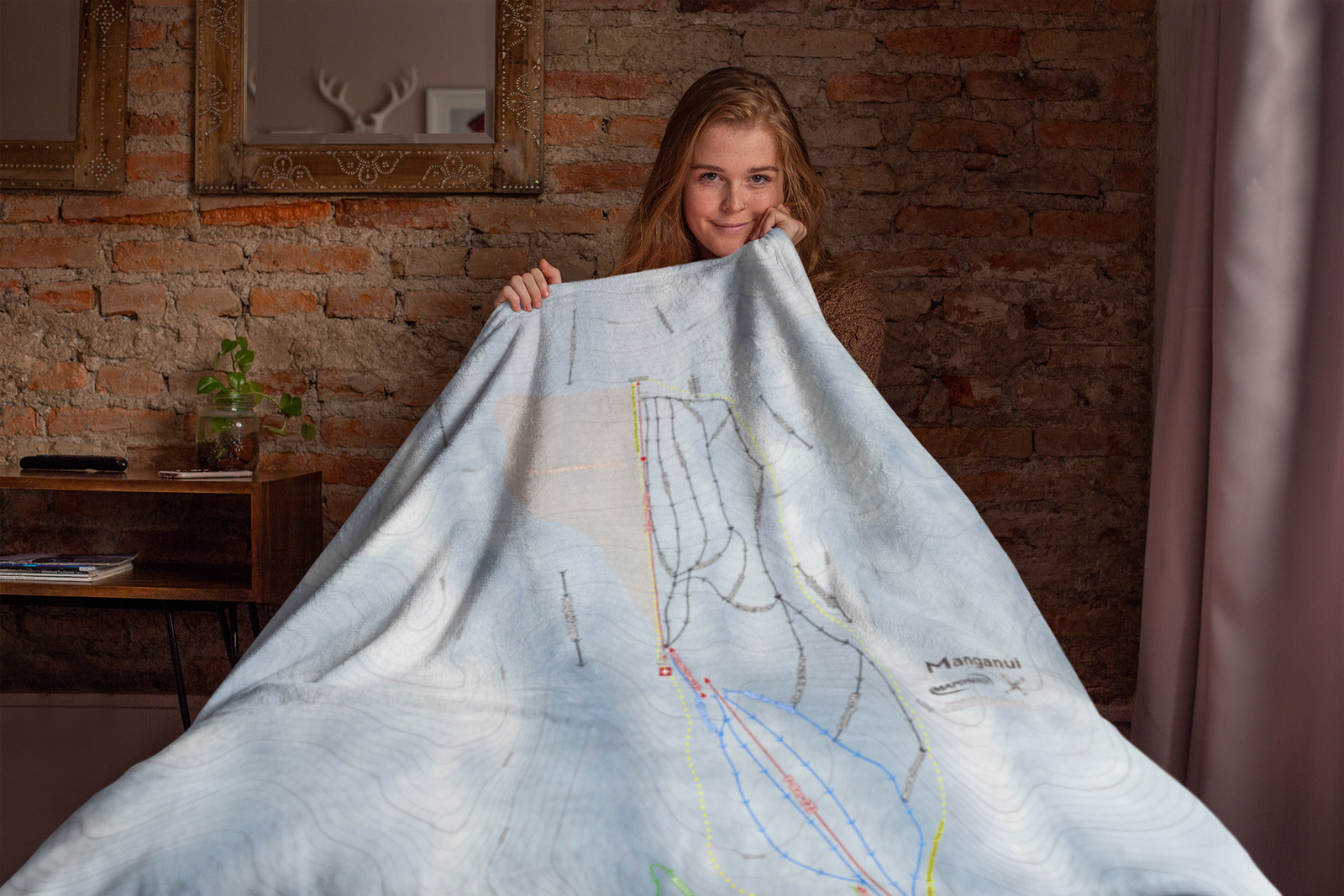 Manganui, New Zealand Ski Resort Map XL Blanket