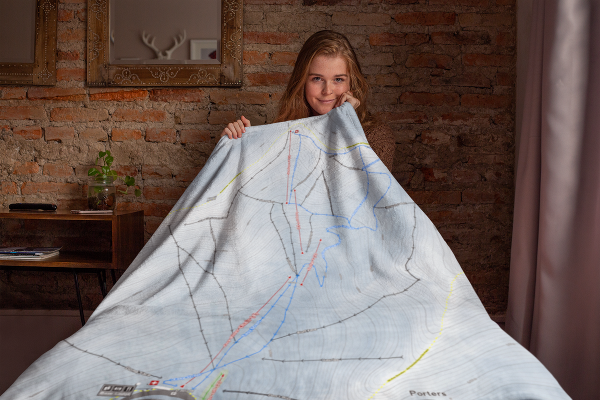 Porters, New Zealand Ski Resort Map XL Blanket