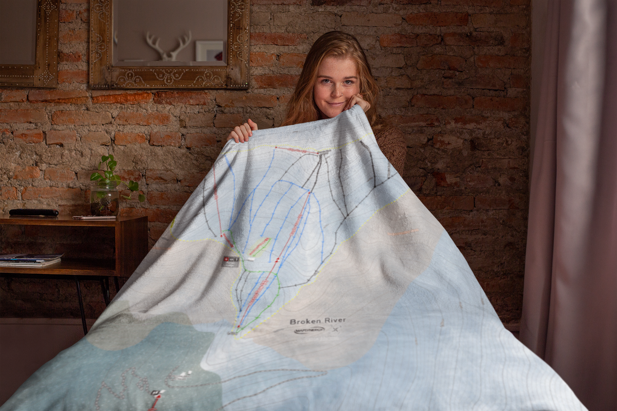 Broken River, New Zealand Ski Resort Map XL Blanket