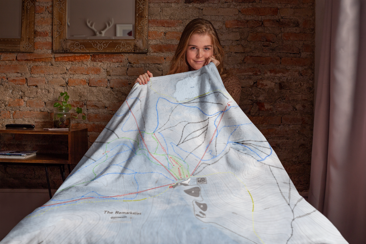 The Remarkables, New Zealand Ski Resort Map XL Blanket