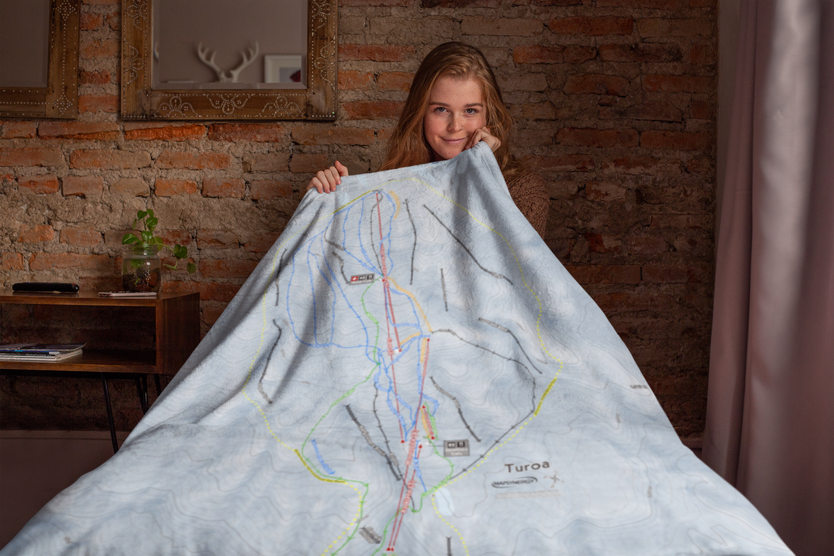 Turoa, New Zealand Ski Resort Map XL Blanket