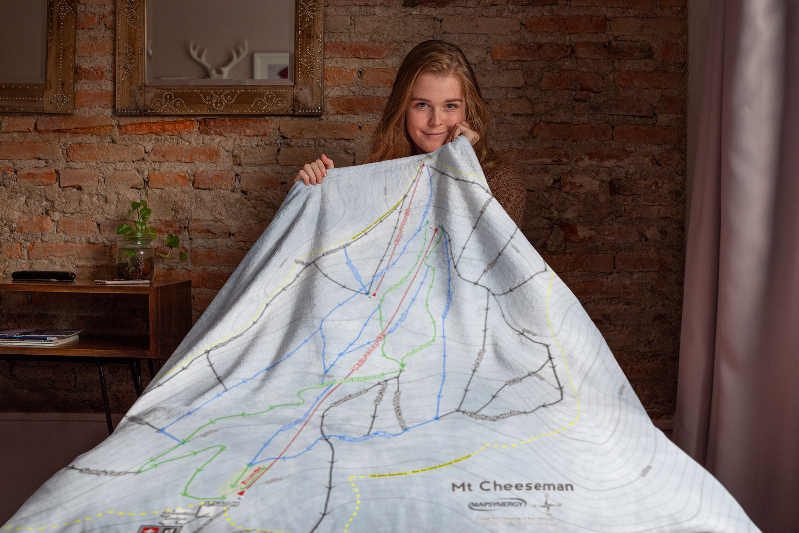 Mt Cheeseman, New Zealand Ski Resort Map XL Blanket