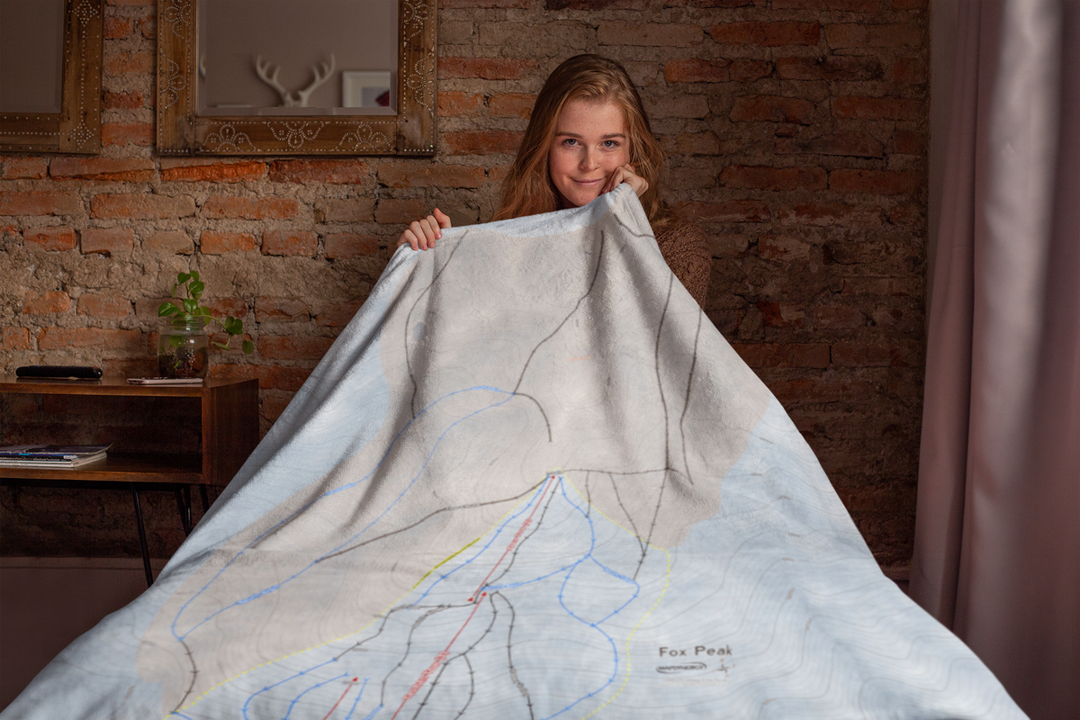 Fox Peak, New Zealand Ski Resort Map XL Blanket