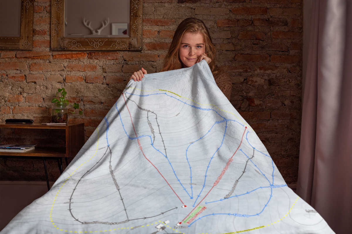 Hanmer Springs, New Zealand Ski Resort Map XL Blanket