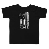 US Ski Flag - 250 Year Anniversary of America - Toddler Short Sleeve Tee