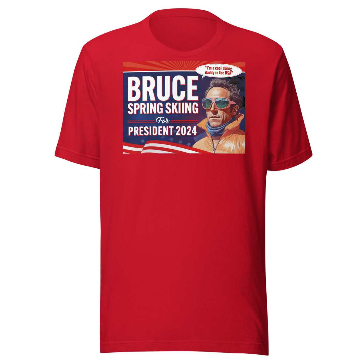 Bruce Spring Skiing For President 2024 Unisex t-shirt