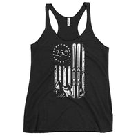 US Ski Flag - 250 Year Anniversary of America - Women's Racerback Tank