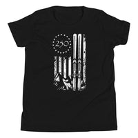 US Ski Flag - 250 Year Anniversary of America - Youth Short Sleeve T-Shirt