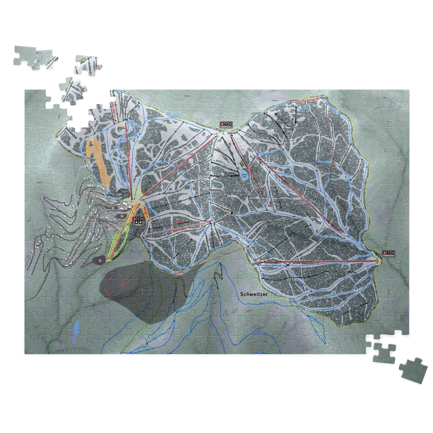 Schweitzer Idaho Ski Trail Map Puzzle - Powderaddicts