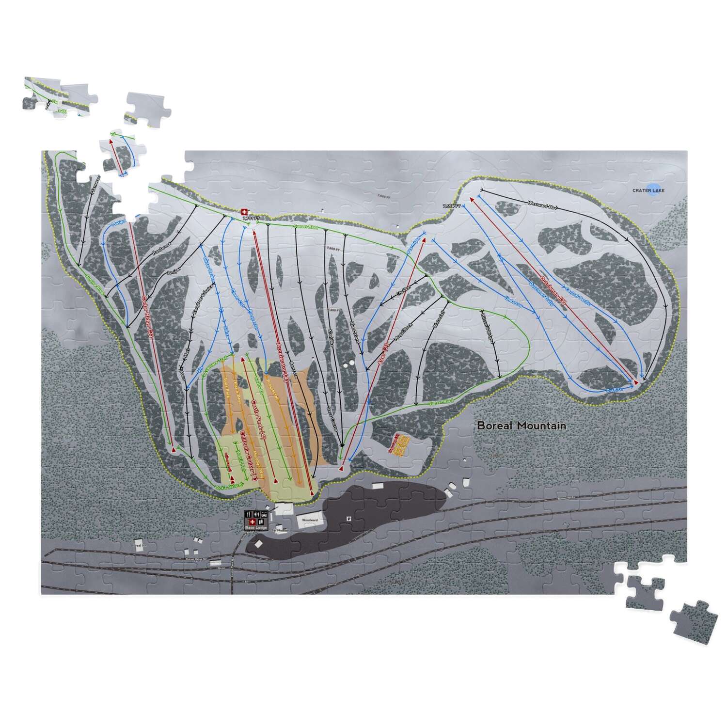 Boreal California Ski Trail Map Puzzle - Powderaddicts