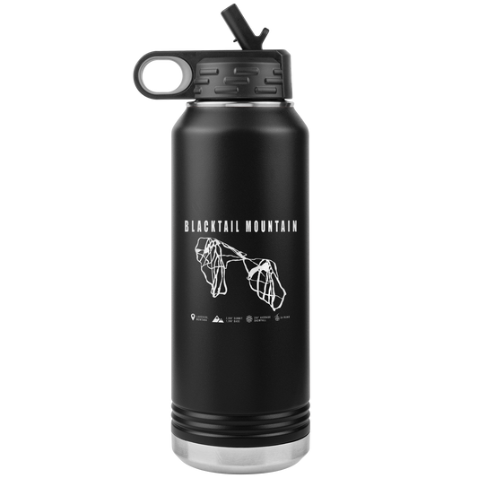 Blacktail Mountain Montana Ski Trail Map 32oz Water Bottle Tumbler - Powderaddicts