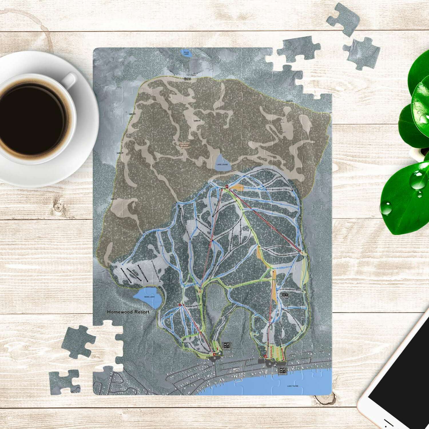 Homewood Trail, California Ski Trail Map Puzzle - Powderaddicts