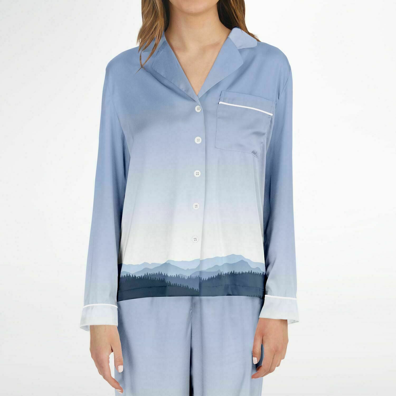 Mountain Gradient Satin Pajamas - Powderaddicts