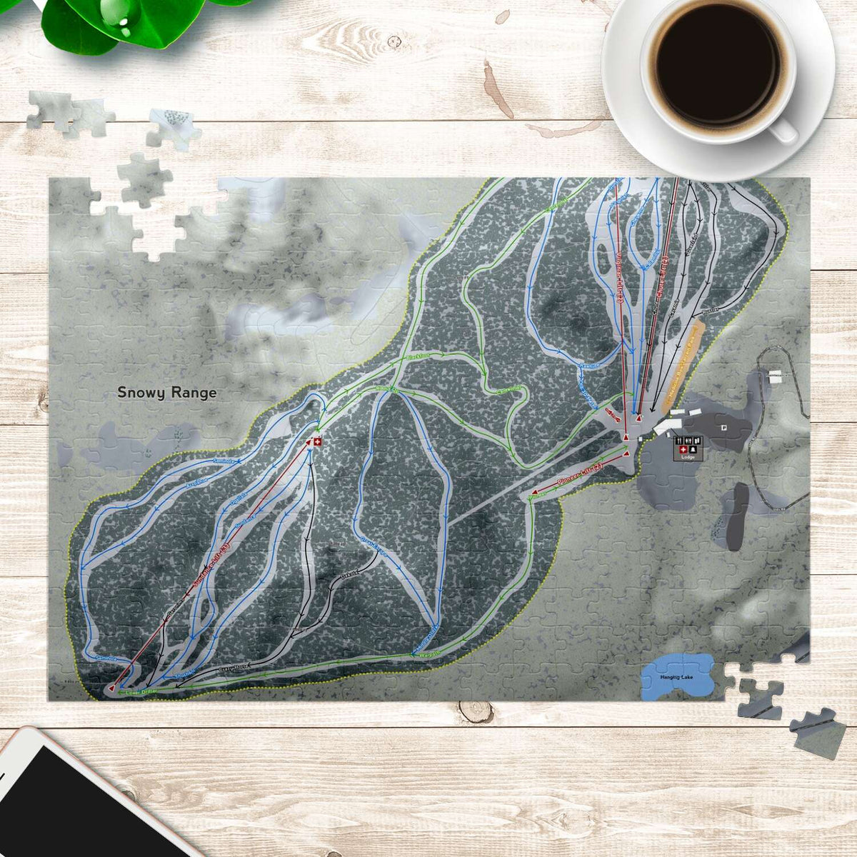 Snowy Range Wyoming Ski Trail Map Puzzle - Powderaddicts