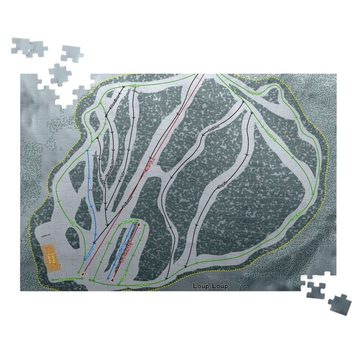 Loup Loup Washington Ski Map Resort Puzzle - Powderaddicts