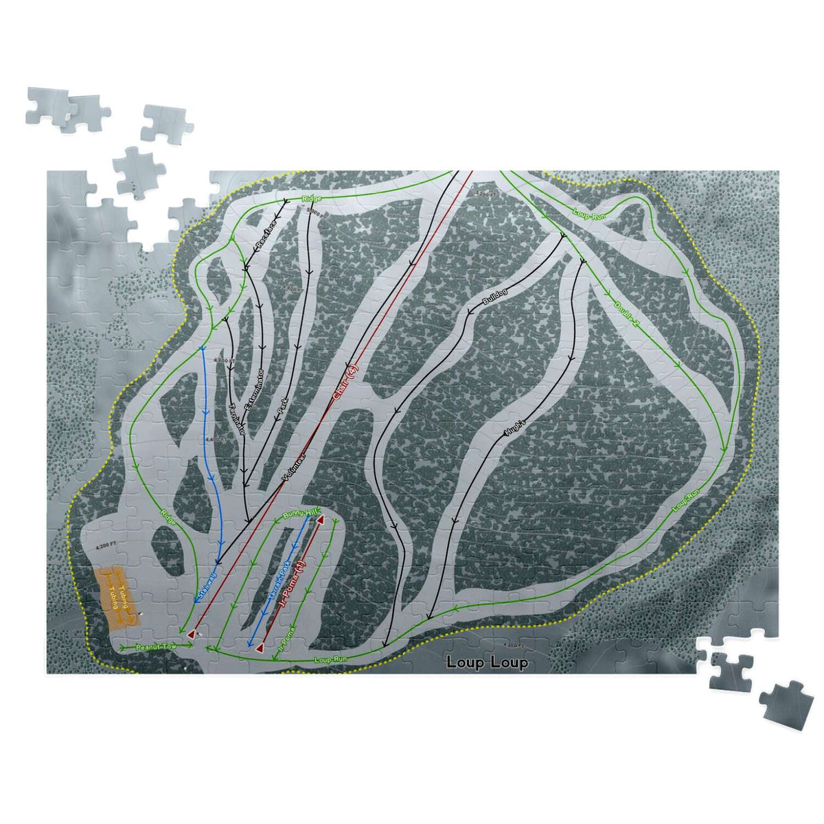 Loup Loup Washington Ski Map Resort Puzzle - Powderaddicts