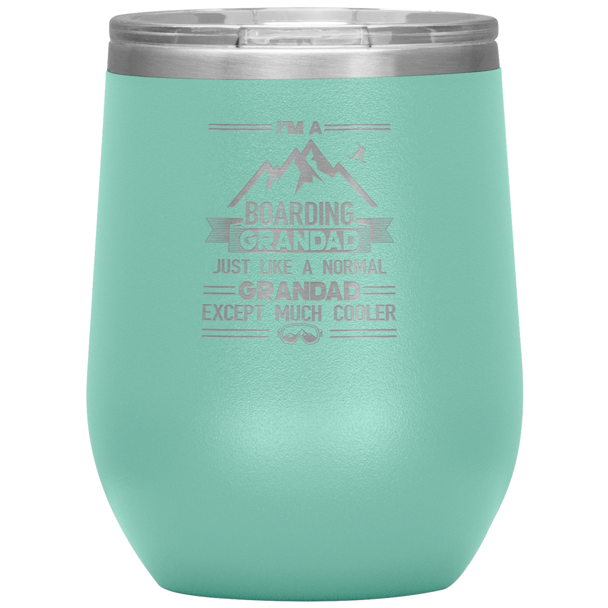 I'm A Boarding Grandad Wine 12oz Tumbler - Powderaddicts