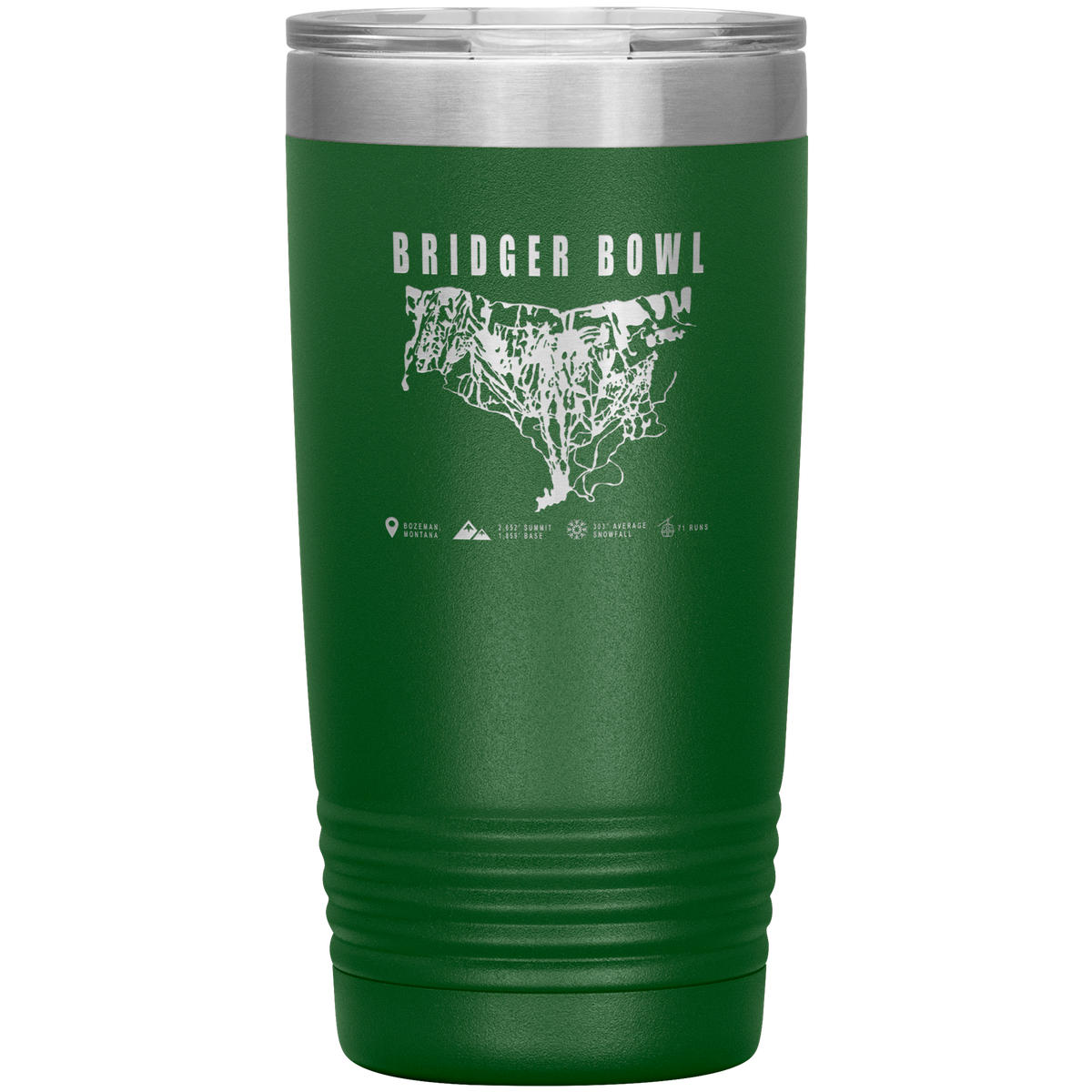 Bridger Bowl Montana Ski Trail Map 20oz Tumbler - Powderaddicts